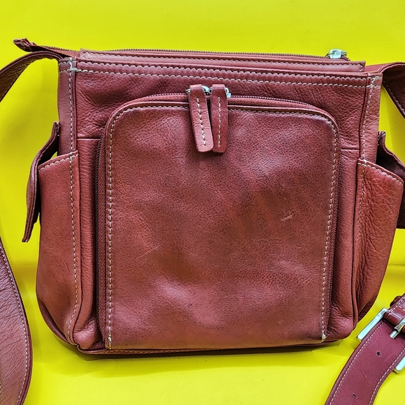 Fossil Red Leather Purse Crossbody Bag 9x7" - Picture 4 of 13